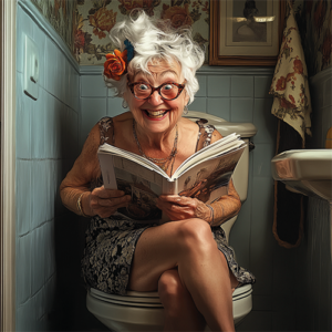 Jolly Wrinkles - Oude dame leest de krant